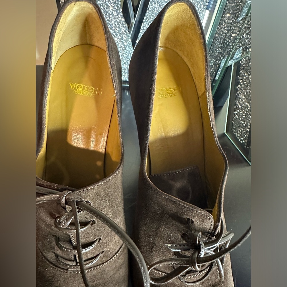 Yosh Collection Suede Rounded Toe Heels - Picture 8 of 11